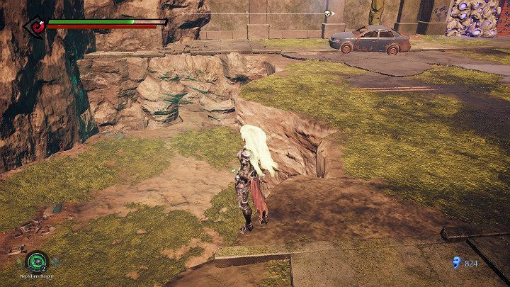 After the fight is over, jump down and enter the narrow passage in the wall shown in the picture above - North End | Darksiders 3 Walkthrough - Walkthrough - Darksiders 3 Guide