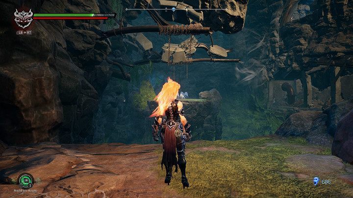 Use the main weapon to jump to the other side of the chasm - South End | Darksiders 3 Walkthrough - Walkthrough - Darksiders 3 Guide