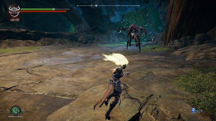 Watch out for an opponent suspended under the ceiling of the cave - South End | Darksiders 3 Walkthrough - Walkthrough - Darksiders 3 Guide