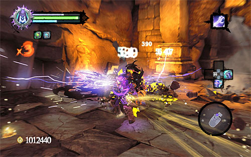 After having officially entered [The Scar], you'll meet Ghorn, although the game won't allow you to face him at the moment - The Scar - Exploring the first part of the dungeon - Additional Locations - Darksiders II - Game Guide and Walkthrough