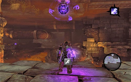 Move towards the interactive hook on the left and use Death Grip on it the way it should - The Scar - Using the Skeleton Key - Additional Locations - Darksiders II - Game Guide and Walkthrough