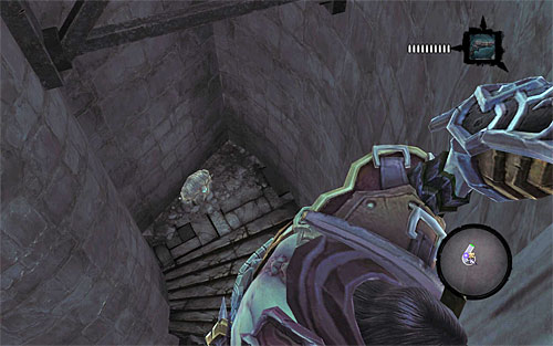 Look around for a Boatman Coin, then go down the stairs leading to the dungeon's entrance - Sentinel's Gaze - Exploring Sentinels Gaze - Additional Locations - Darksiders II - Game Guide and Walkthrough