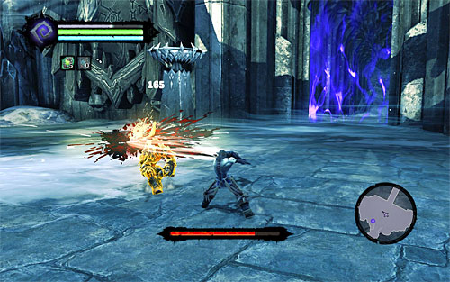 Approach War only when he has just performed the third attack in the sequence - Boss 2 - War - Find a Way to Save War - Darksiders II - Game Guide and Walkthrough