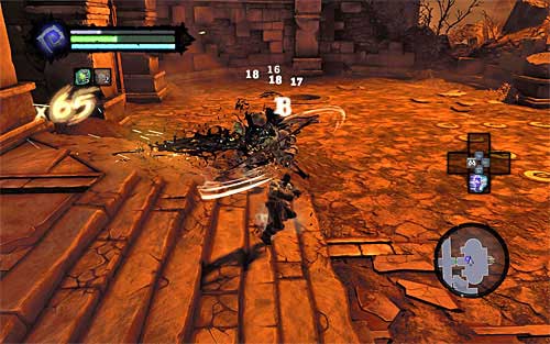 Deal with Constructs gathered in the area of the closed door, then turn towards the west chamber - Restore the Fire of the Mountain (2) - The Fire of the Mountain - Darksiders II - Game Guide and Walkthrough