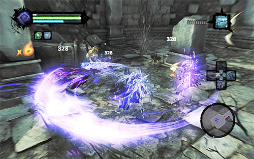 Before heading forth to the east, take the corridor leading south and you'll reach a door to a larger chamber - Restore the Tears of the Mountain (1) - The Tears of the Mountain - Darksiders II - Game Guide and Walkthrough