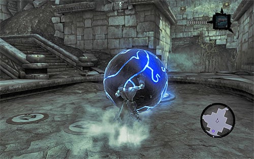 Step off the pressure plate and use the interactive edges for the last time to go back to the starting point - Restore the Tears of the Mountain (1) - The Tears of the Mountain - Darksiders II - Game Guide and Walkthrough