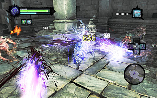 Before you can proceed, you'll be forced to fight a pretty hard battle with Prowlers - Restore the Tears of the Mountain (2) - The Tears of the Mountain - Darksiders II - Game Guide and Walkthrough