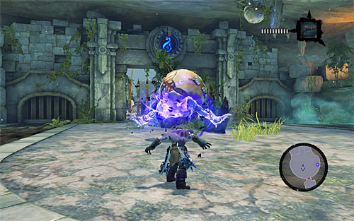 When you open them, jump into the water and swim towards the edge visible in the distance so that you could climb a new shelf - Restore the Tears of the Mountain (2) - The Tears of the Mountain - Darksiders II - Game Guide and Walkthrough