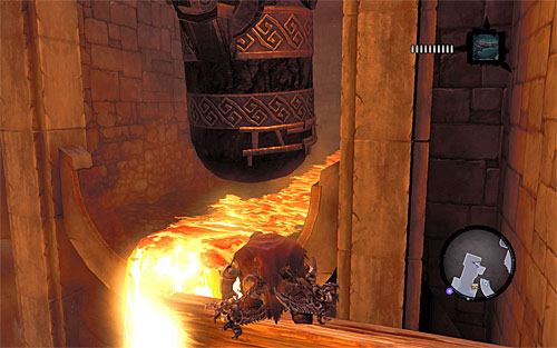 Catch onto the nearby ledge and jump towards the interactive edge - Wake up the Keeper (1) - The Heart of the Mountain - Darksiders II - Game Guide and Walkthrough