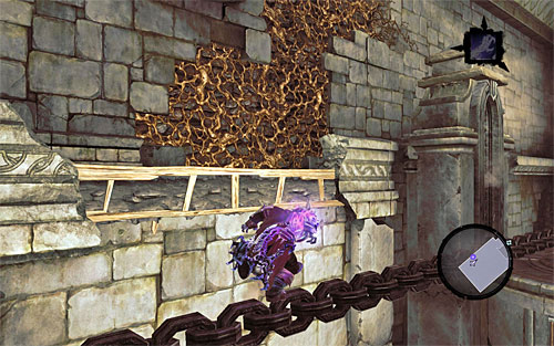 Now, act quickly because all of the structure starts to lower - Wake up the Keeper (3) - The Heart of the Mountain - Darksiders II - Game Guide and Walkthrough