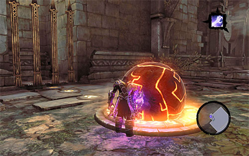 Start pushing the interactive sphere - Wake up the Keeper (3) - The Heart of the Mountain - Darksiders II - Game Guide and Walkthrough