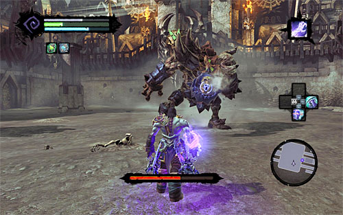 Continue attacking Gnashor until he exposes himself to another Death Grip attack (the above screen) - Boss 8 - Gnashor - The Toll of Kings - Darksiders II - Game Guide and Walkthrough