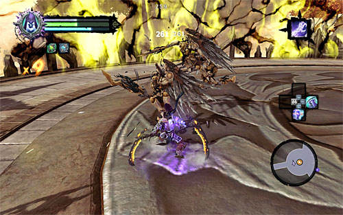 After you eliminate the angels, there's another one, even larger a group to deal with, but with that Nathaniel will help you - Kill Corrupted Angels - Key to Redemption - Darksiders II - Game Guide and Walkthrough