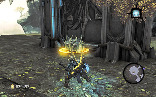 Choose now the path leading up to the eastern platform and be prepared to fight further corrupted angels - Find the Scribe - eastern part of the Citadel (2) - Stains of Heresy - Darksiders II - Game Guide and Walkthrough