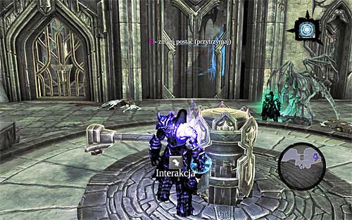 Initiate Soul Split again and approach the second rotary mechanism with the first half of the soul , i - Find the Scribe - western part of the Citadel (1) - Stains of Heresy - Darksiders II - Game Guide and Walkthrough