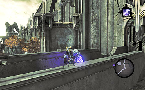 Use one of the aqueducts (either the northern or the southern one- the sequence in which you come across the secrets described above is irrelevant) and reach the balcony to the east, shown in the above screenshot - Find the Scribe - western part of the Citadel (2) - Stains of Heresy - Darksiders II - Game Guide and Walkthrough