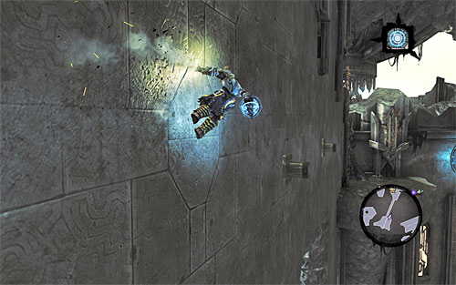 Return to the portal that you have jumped out of and wait until you are catapulted towards the wall that you need to wall run along (the above screenshot) - Find the Scribe - northern part of the Citadel (1) - Stains of Heresy - Darksiders II - Game Guide and Walkthrough