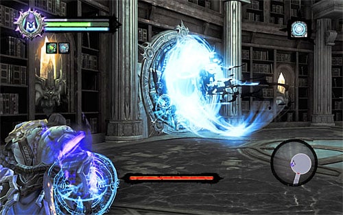 The key to defeating the Scribe is using Voidwalker that has been so far used only for solving puzzles - Boss 17 - Jamaerah the Scribe - Stains of Heresy - Darksiders II - Game Guide and Walkthrough