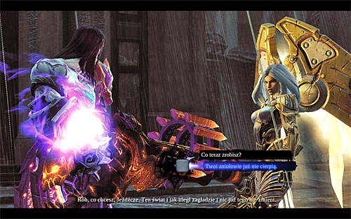 In order to officially finish the quest, you need to backtrack to the square that you started the mission on the Earth in - The Light of the Fallen - Small quests - Darksiders II - Game Guide and Walkthrough