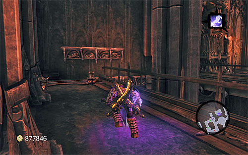 Go through the narrow corridor to go back to the central area of the Black Stone - Find Samael - end - The Lord of the Black Stone - Darksiders II - Game Guide and Walkthrough