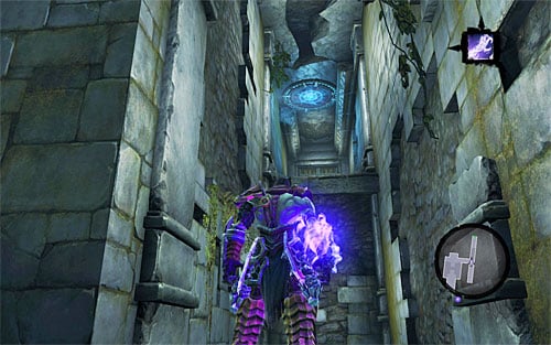 Turn left and use Voidwalker (or Phasewalker) on the portal shown on screenshot 1 - Weeping Crag - Additional Locations - Darksiders II - Game Guide and Walkthrough