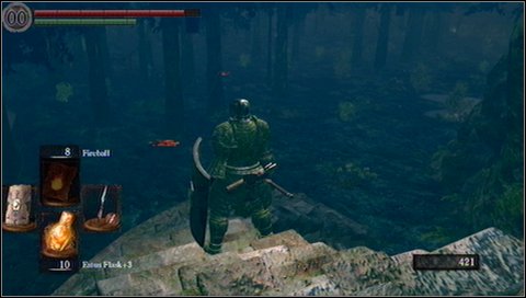 3) Keep on the left edge (of the slope) and run towards ruins (where you can find Alvina, the cat) - How to farm souls? | Basics - Basics - Dark Souls Game Guide & Walkthrough