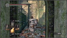 After shopping, do not return up the stairs but go to the left - Undead Burg - p. 1 | Walkthrough - Walkthrough - Dark Souls Game Guide & Walkthrough