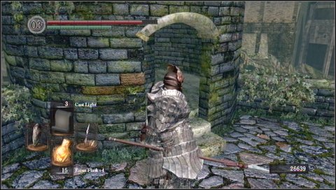 You can now lure out enemies one by one to an area below the tower - Undead Burg - p. 2 | Walkthrough - Walkthrough - Dark Souls Game Guide & Walkthrough