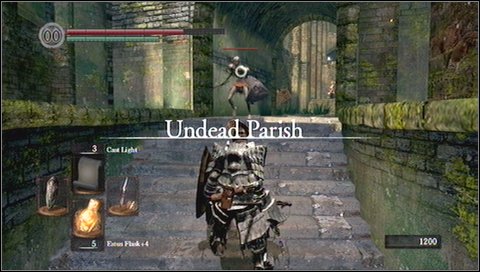 First you have to deal with a heavy armored Mecha Boar - Undead Parish - p. 1 | Walkthrough - Walkthrough - Dark Souls Game Guide & Walkthrough