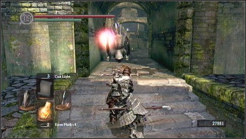 Attack him only after he turns around and slowly walks away - Undead Parish - p. 1 | Walkthrough - Walkthrough - Dark Souls Game Guide & Walkthrough