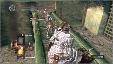 A large gate in front of you is closed, but you can find a bypass - Undead Parish - p. 1 | Walkthrough - Walkthrough - Dark Souls Game Guide & Walkthrough