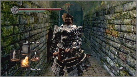Before you go up the ladder, take a look behind tables - Undead Parish - p. 1 | Walkthrough - Walkthrough - Dark Souls Game Guide & Walkthrough