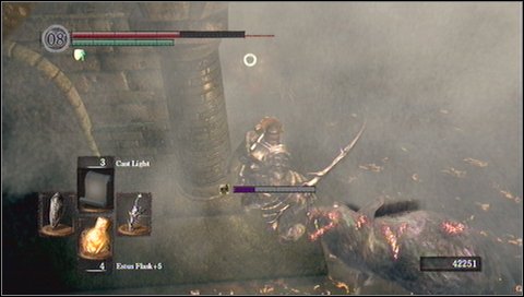 Right after getting down, youll get to the junction on a screen above - a path to the right leads to the chamber with a NPC boss - Depths - p. 3 | Walkthrough - Walkthrough - Dark Souls Game Guide & Walkthrough