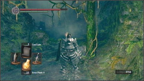 Once the path turns right, be very careful - a third end will come running to you - Darkroot Garden - p. 1 | Walkthrough - Walkthrough - Dark Souls Game Guide & Walkthrough