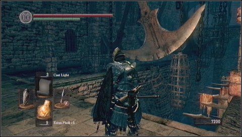 On the other side of the bridge with swinging blades, an enemy is lurking - Sens Fortress - p. 1 | Walkthrough - Walkthrough - Dark Souls Game Guide & Walkthrough