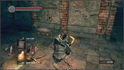 In the next room youll see few cages and a lizard sleeping under the wall - Sens Fortress - p. 1 | Walkthrough - Walkthrough - Dark Souls Game Guide & Walkthrough