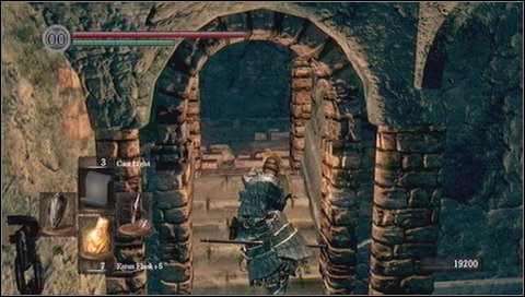In this situation it is best to do like this: wait until ball passes you and quickly run the stairs up - Sens Fortress - p. 2 | Walkthrough - Walkthrough - Dark Souls Game Guide & Walkthrough