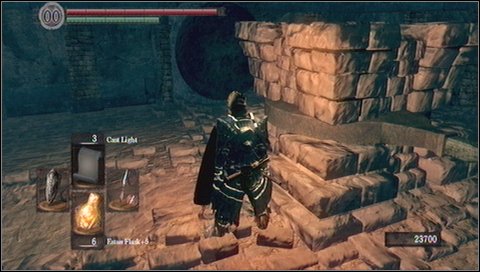 A rock will hit a sleeping lizard and break a wall behind him - Sens Fortress - p. 3 | Walkthrough - Walkthrough - Dark Souls Game Guide & Walkthrough