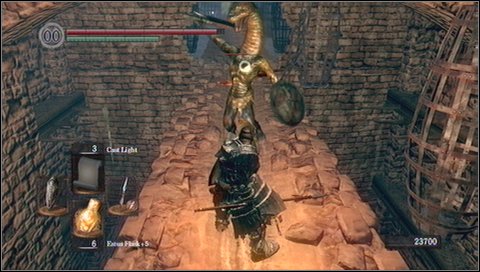 Inside youll find two closed cages - in one of them NPC Big Hat Logan is kept - Sens Fortress - p. 3 | Walkthrough - Walkthrough - Dark Souls Game Guide & Walkthrough