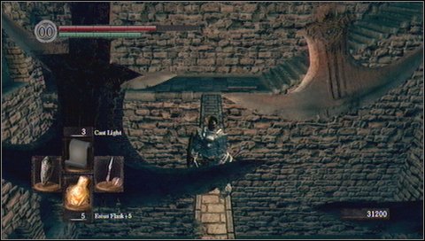 When you get to the stairs, watch out for two stone plates in the floor - they activate a trap - Sens Fortress - p. 3 | Walkthrough - Walkthrough - Dark Souls Game Guide & Walkthrough
