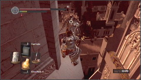 Once you kill the enemy, do not go to kill his colleague on the other side (unless you want to risk) - Anor Londo - p. 3 | Walkthrough - Walkthrough - Dark Souls Game Guide & Walkthrough