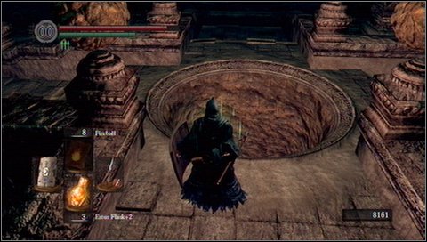 To activate a shortcut, you have to stand on the round elevator - Demon Ruins - p. 2 | Walkthrough - Walkthrough - Dark Souls Game Guide & Walkthrough