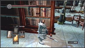 An alternative way of clearing the chamber is to run behind the left or right bookcase - The Dukes Archives - p. 2 | Walkthrough - Walkthrough - Dark Souls Game Guide & Walkthrough