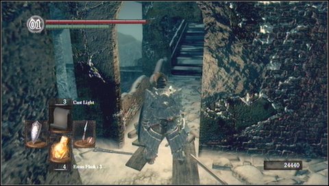 After collecting all treasures return to the courtyard with Phalanx and go through the door, which youve opened with a reel in the underground - Bonus - Painted World of Ariamis - p. 3 | Walkthrough - Walkthrough - Dark Souls Game Guide & Walkthrough