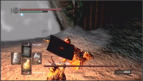 Once you equip above item, to the fight arena and head to its left side - Gwyn Lord of Cinder | How to kill a boss - How to kill a boss - Dark Souls Game Guide & Walkthrough