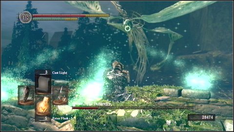 3) Beam attack - a slow beam moving in your direction - Moonlight Butterfly | How to kill a boss - How to kill a boss - Dark Souls Game Guide & Walkthrough