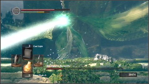 4) Bombs - while flying over the bridge, the butterfly throws bombs - Moonlight Butterfly | How to kill a boss - How to kill a boss - Dark Souls Game Guide & Walkthrough