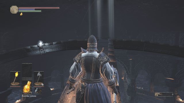Walk carefully towards Estus Shard that is situated next to the body. - Cleansing Chapel - tower - Walkthrough - Dark Souls III Game Guide & Walkthrough