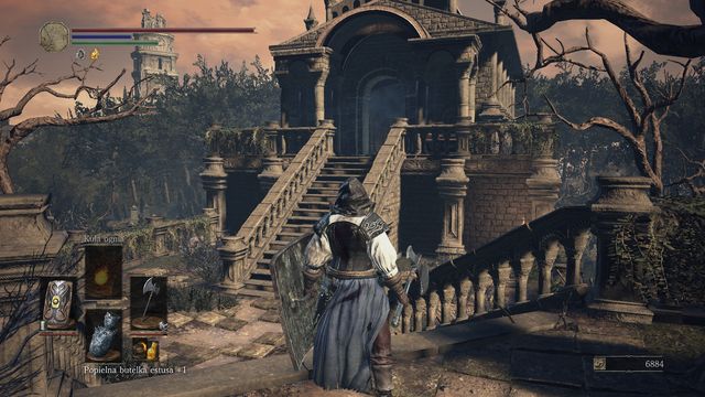 The way through the mausoleum leads to the lower part of the location. - Cathedral of the Deep - outside - Walkthrough - Dark Souls III Game Guide & Walkthrough