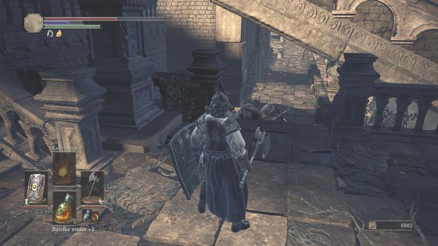 The location where you should defeat the crossbowman. - Cathedral of the Deep - outside - Walkthrough - Dark Souls III Game Guide & Walkthrough